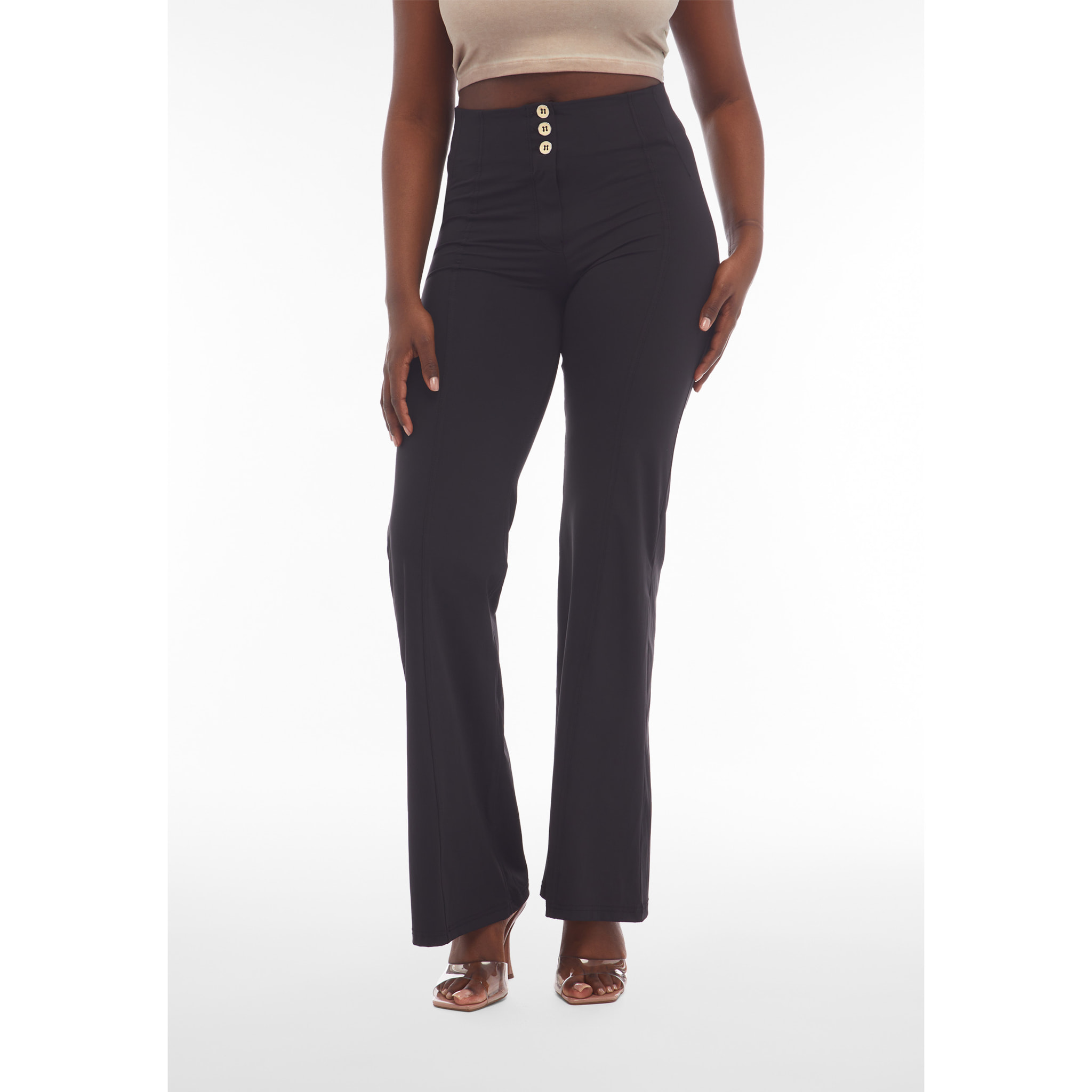 Pantaloni WR.UP® vita super alta bustier e fondo flare