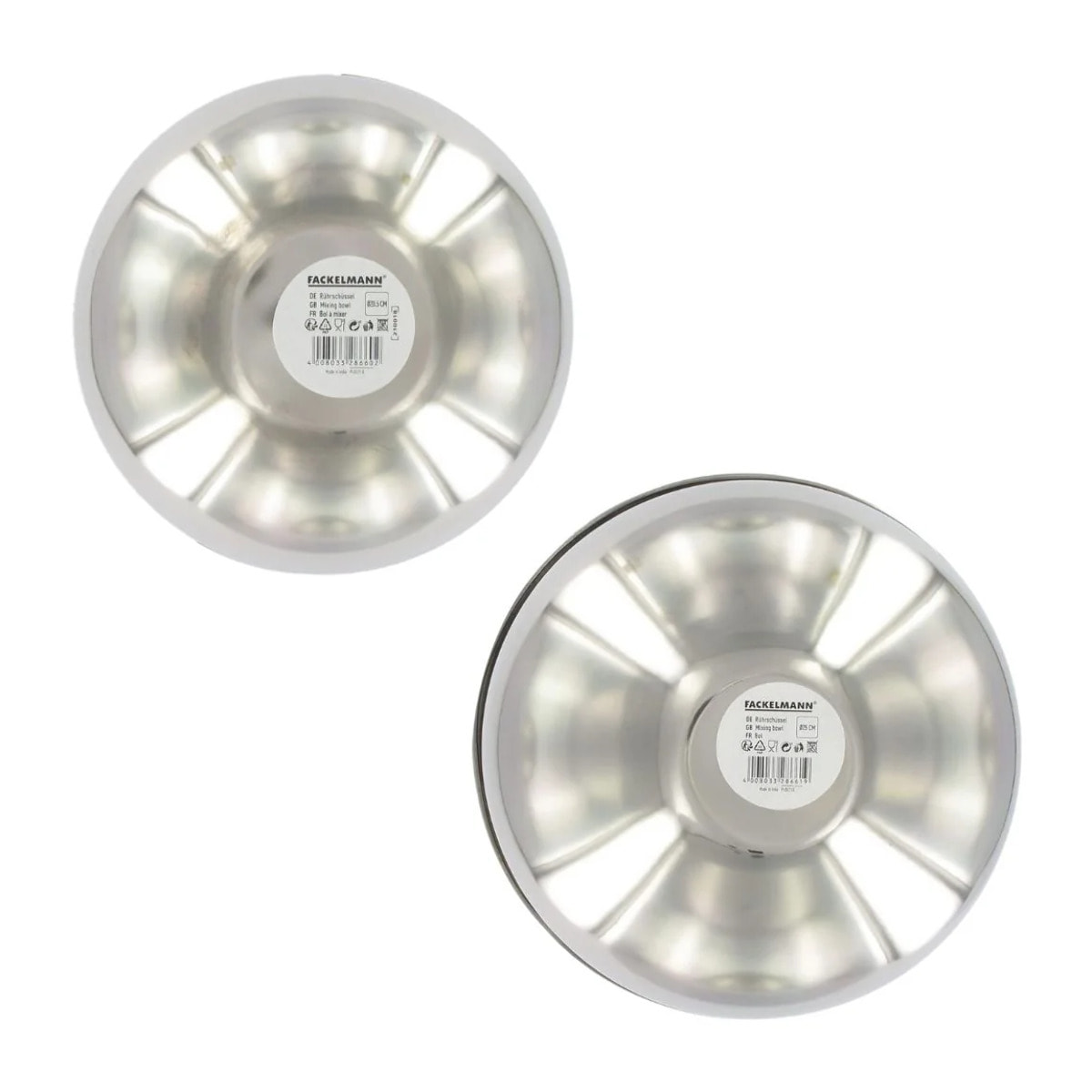 Set de 2 bols à mixer en inox 20,5 et 25 cm Fackelmann Basic