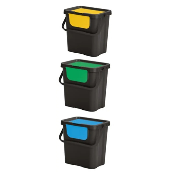 Lot de 3 poubelles de tri 24L
