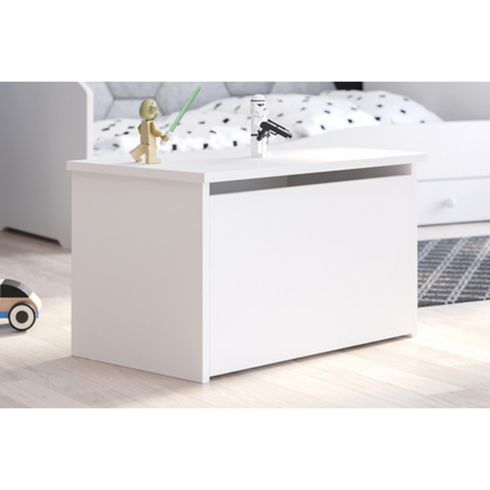 Cassa giocattoli Daria bianca in legno laminato