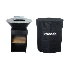 Brasero barbecue Ø81,5cm avec grille de cuisson, stockage bois et housse MOMBACHO