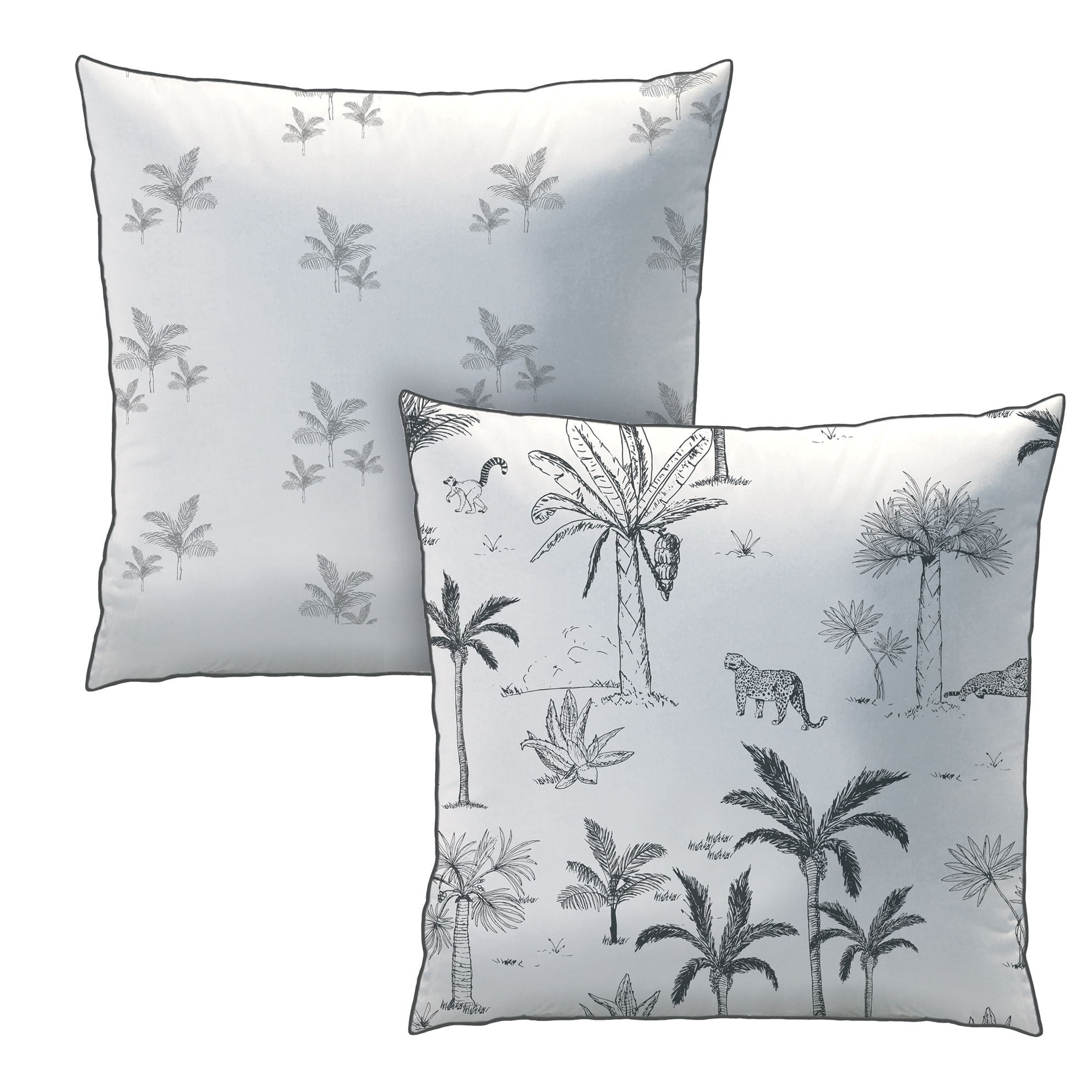 Parure de lit imprimée 100% coton, GRAVURE TROPICALE