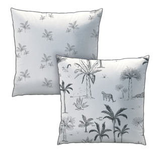 Parure de lit imprimée 100% coton, GRAVURE TROPICALE