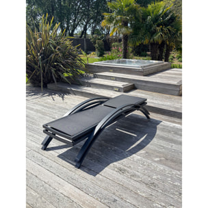 BARCELONA - Lot de 2 bains de soleil en toile plastifiée et aluminium