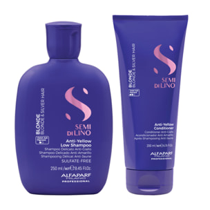 ALFAPARF MILANO Kit Semi Di Lino Anti-Yellow Low Shampoo 250ml + Conditioner 200ml