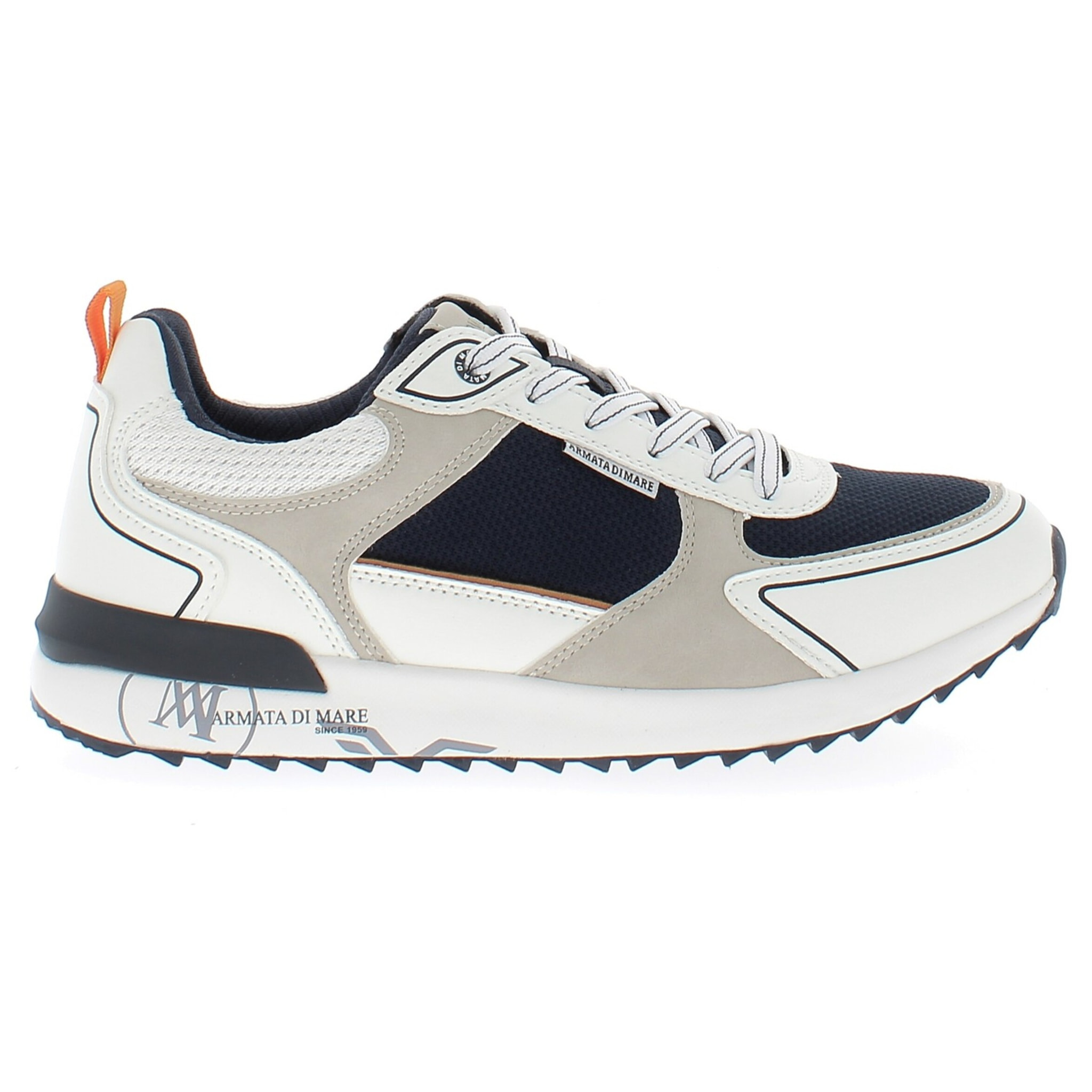 Armata di Mare Scarpe Uomo Sneakers Vintage Running con Soletta Rimovibile in Memory Foam AMU 1N947 Off White Navy