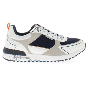 Armata di Mare Scarpe Uomo Sneakers Vintage Running con Soletta Rimovibile in Memory Foam AMU 1N947 Off White Navy