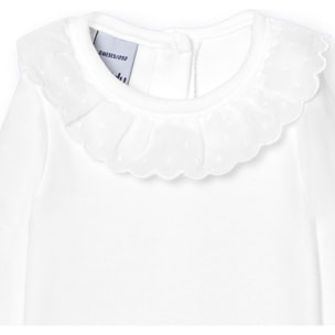 Body bebé manga larga cuello puntilla