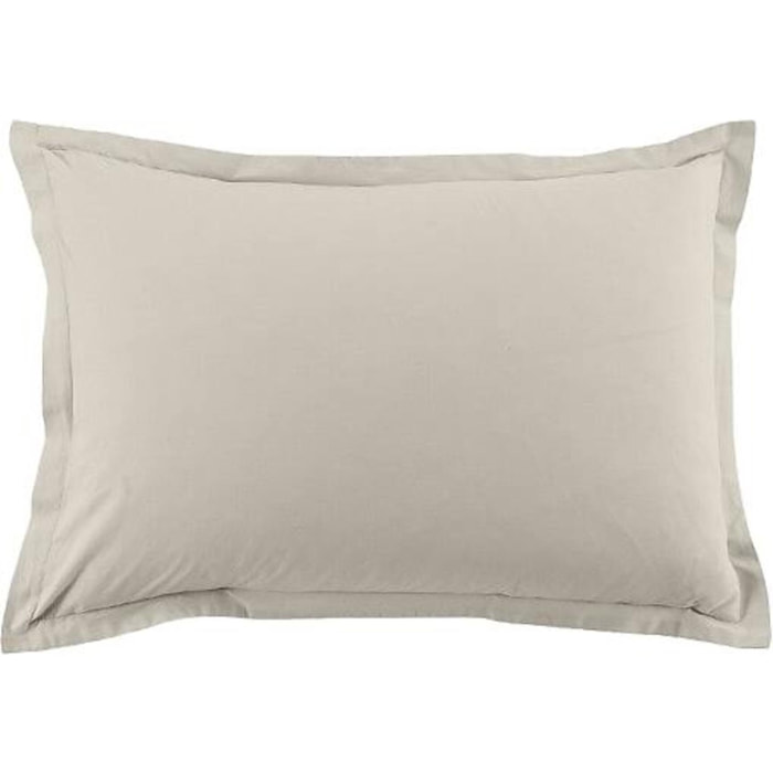 Lot De 2 Taies D'oreiller 100% Coton 57fils Ivoire