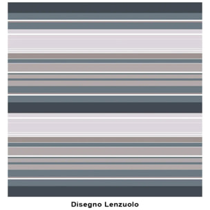 Completo Lenzuola SCIA GRIGIO 100% Cotone e Made in Italy a righe moderno