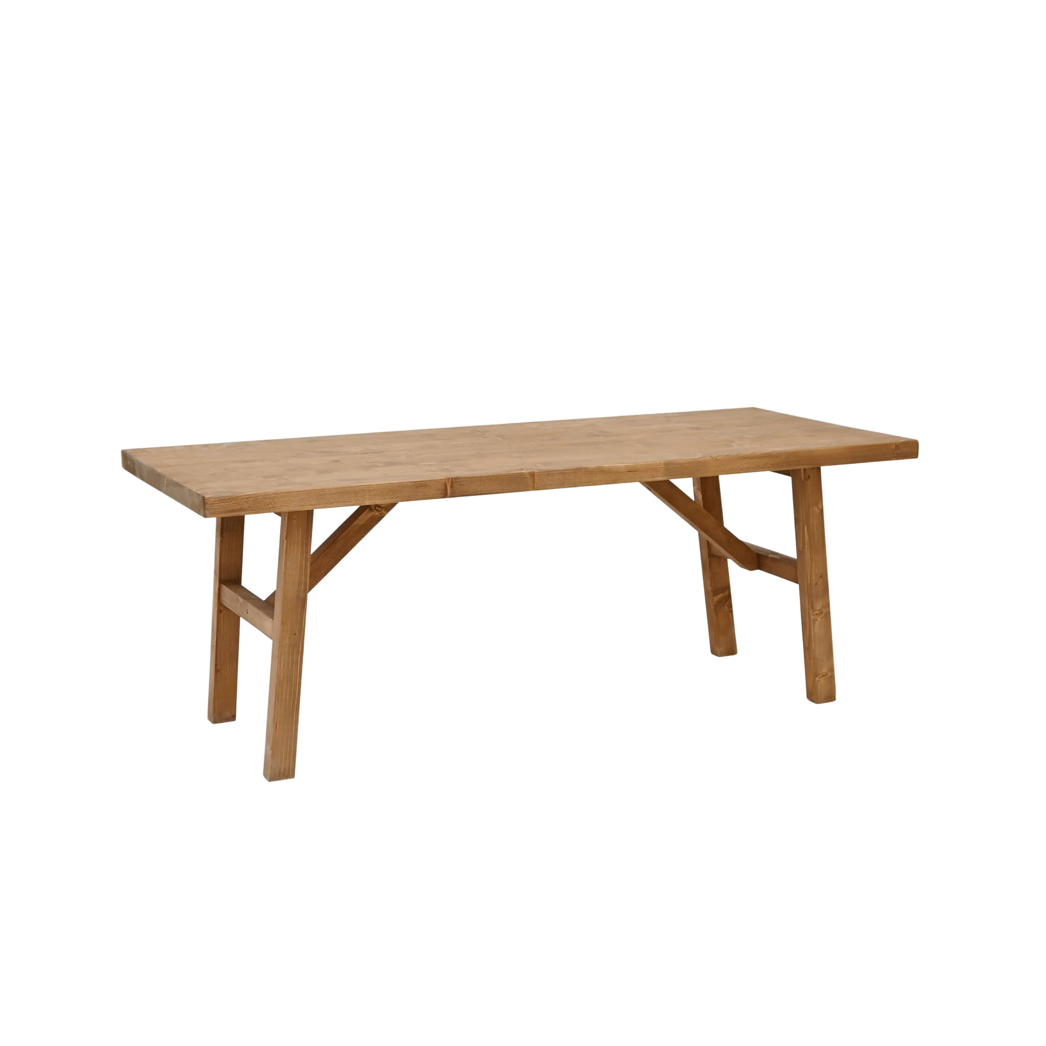 Table basse en bois massif finition chêne foncé Hauteur: 45 Longueur: 120 Largeur: 50