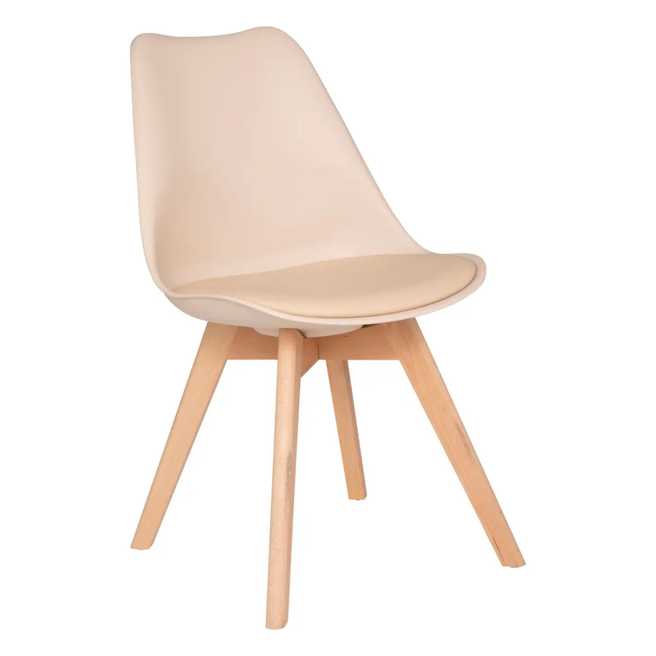 Chaise "Baya" pieds hêtre beige