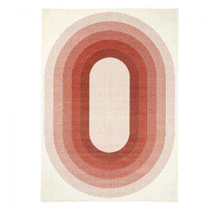 Tapis motif géométrique ovale dégradé, style rétro 70's