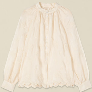 Oltre - Blusa de muselina con bordado - Blanco