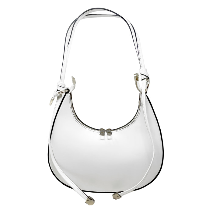 Chicca Borse - Borsetta a Spalla Donna in Vera Pelle - Colore Bianco