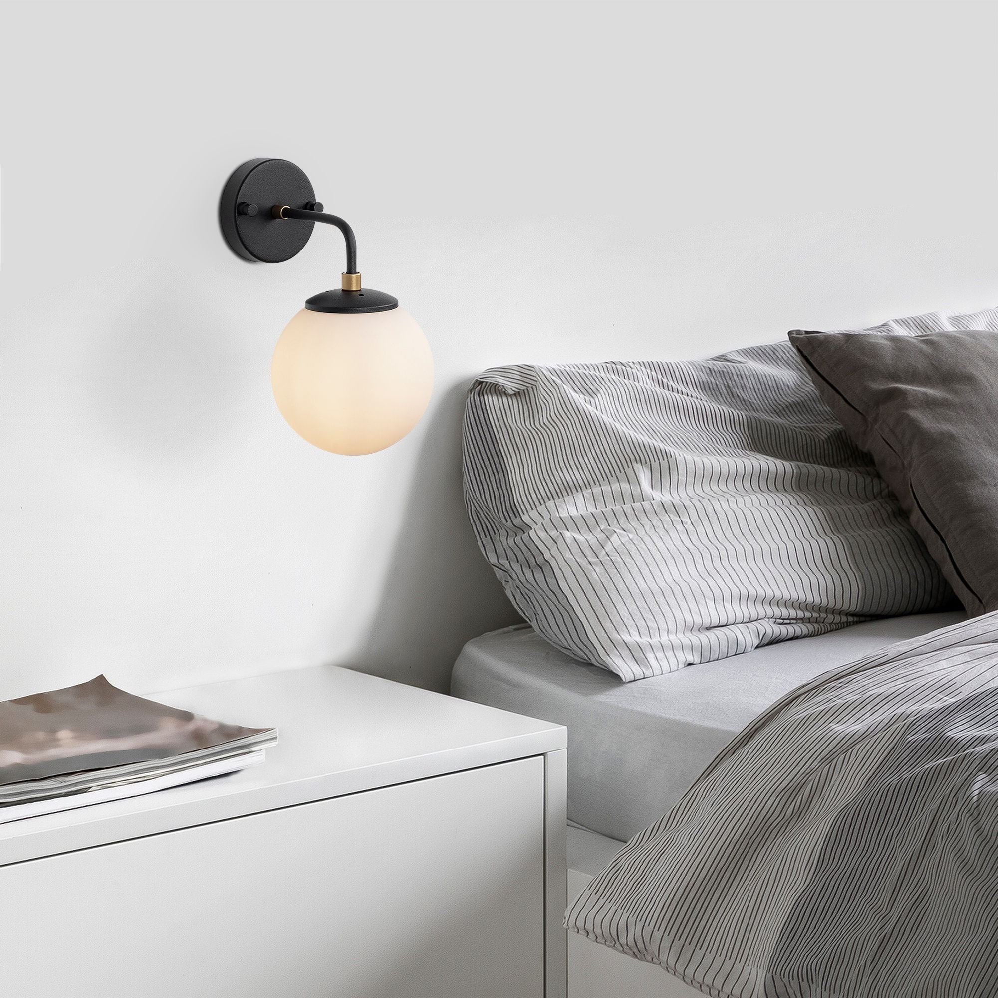 Aplique de pared, metal , negro, 15x21x27, casquillo E14 Max 40 W