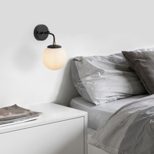 Aplique de pared, metal , negro, 15x21x27, casquillo E14 Max 40 W