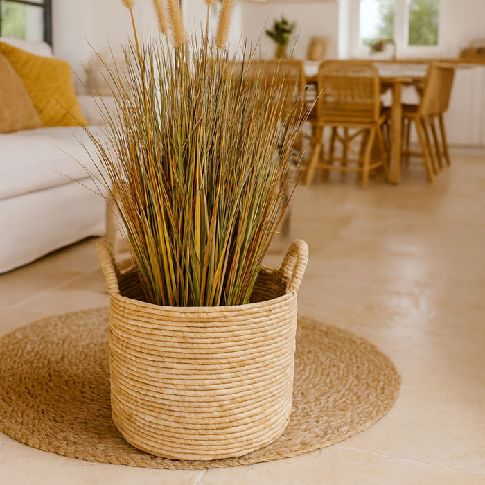 Panier en abaca avec poignées 38cm ABIR