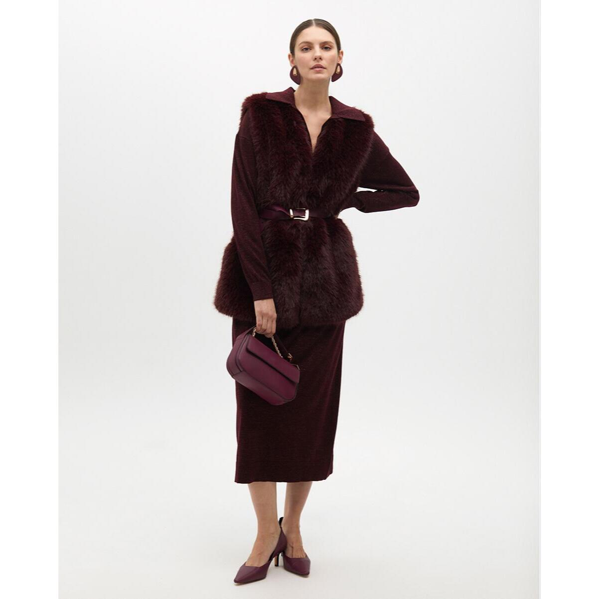 Gilet Pelliccia Fodera Logata
