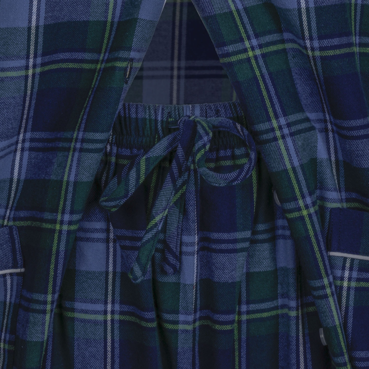 PIGIAMA DONNA donna flanella invernale quadro blu e verde