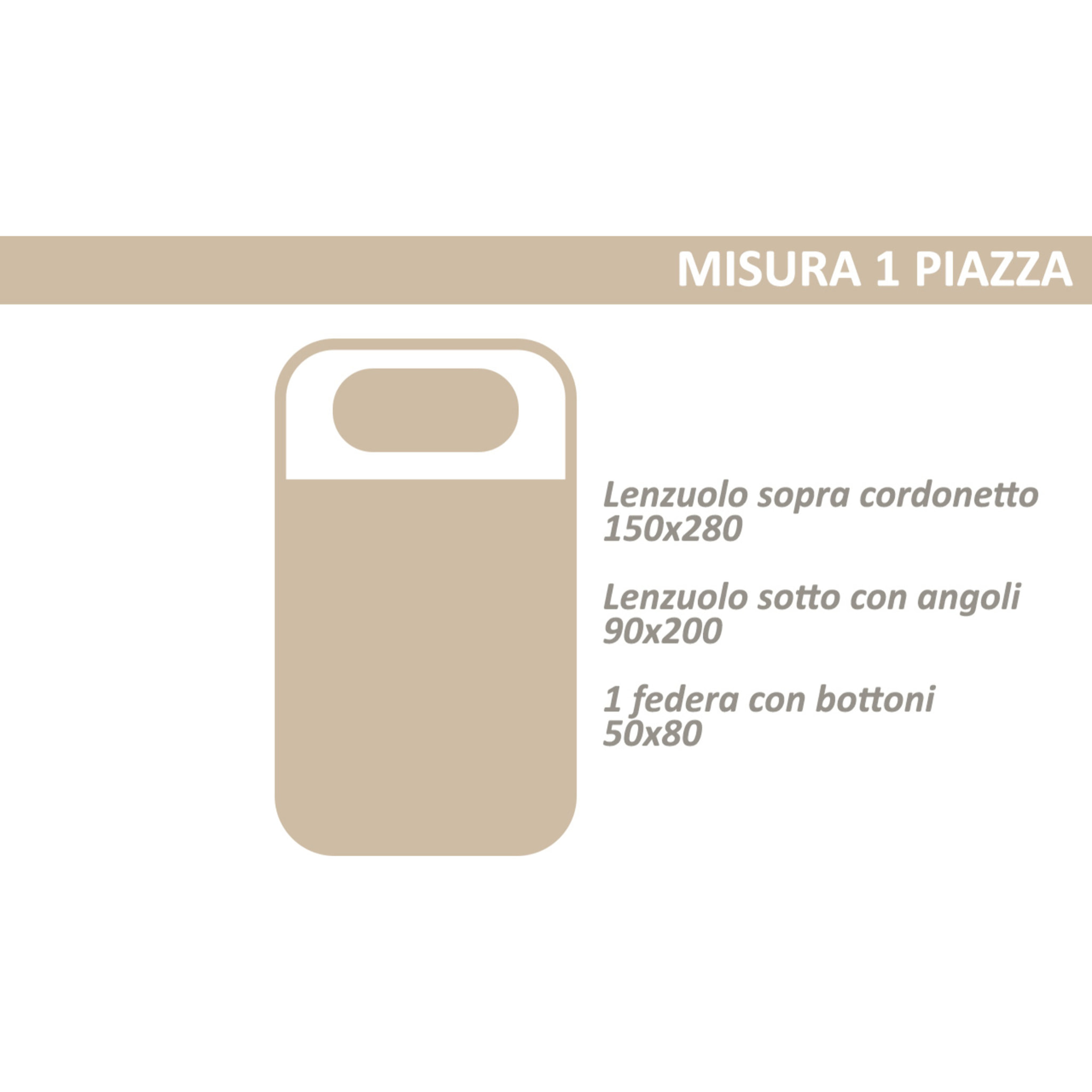 Completo Lenzuola 100% Cotone Disegno Padel Beige