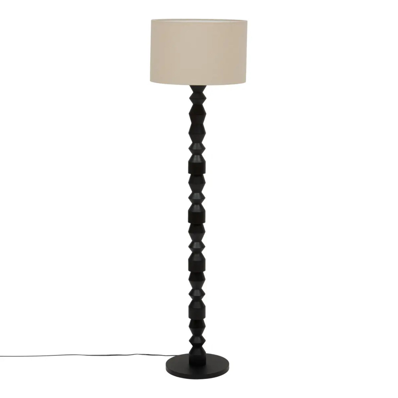Lampadaire Yulia cylindrique H.150cm noir
