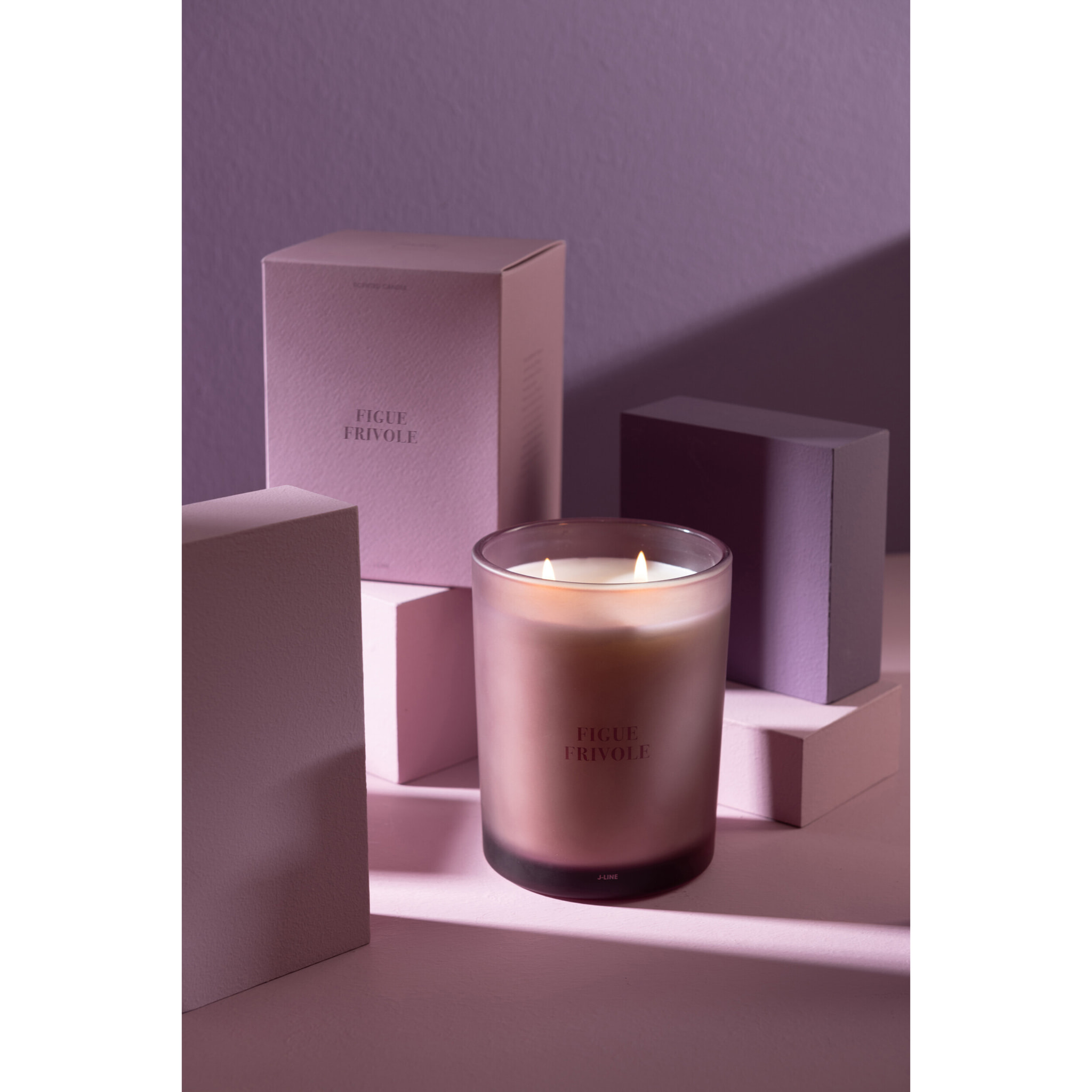 J-Line bougie parfumée Accords Essentiels - Figue Frivole - mauve - 52H