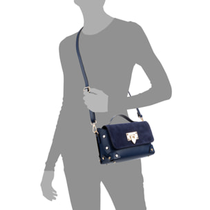 Bellinzago Borsa a tracolla Donna. Pelle autentica Scamosciata e Ruga.