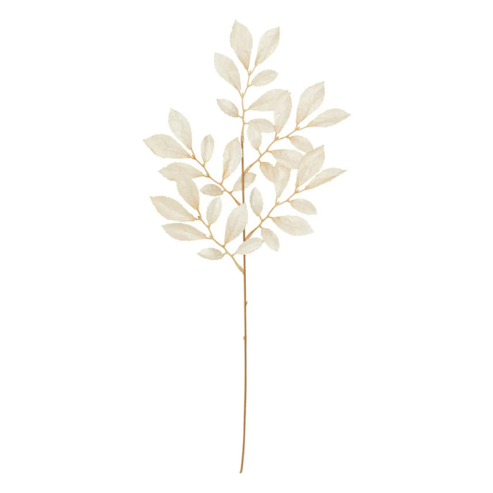 Branche feuille métal beige 75cm