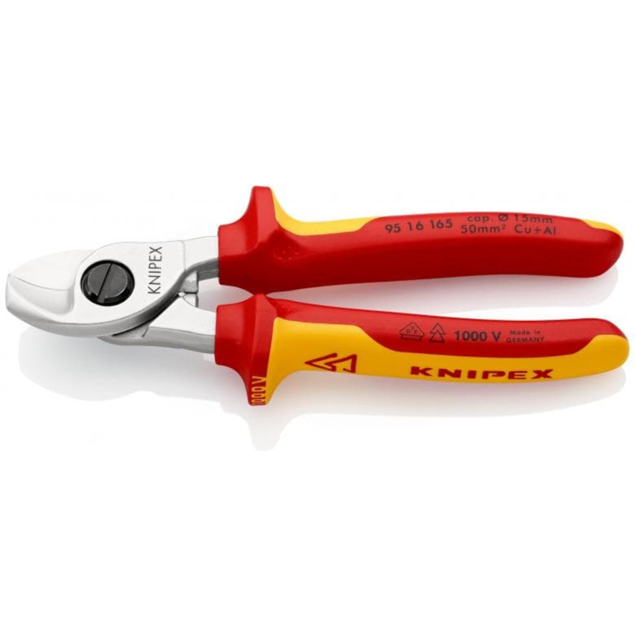 Coupe-câbles KNIPEX à double tranchants - Isolés 1000 V - Ø 15 mm - 95 16 165