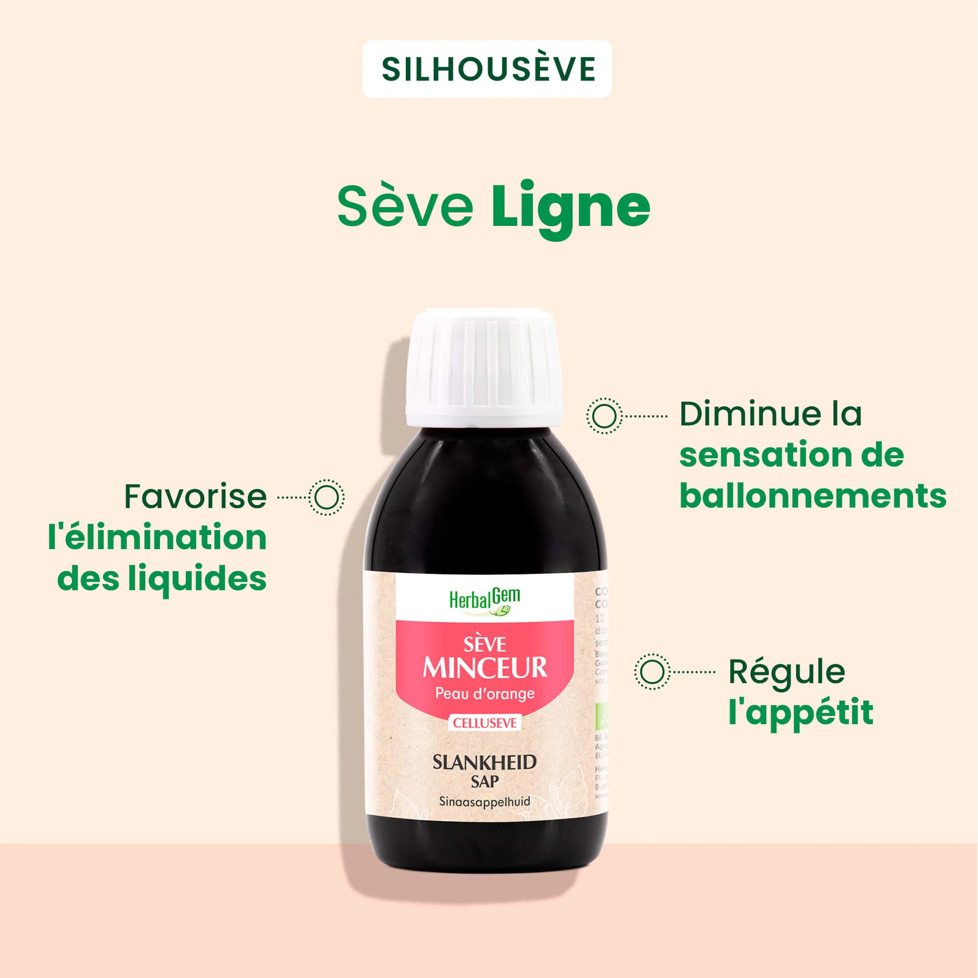 Herbalgem- Sève ligne pour la silhouette - Bio - 250 ml