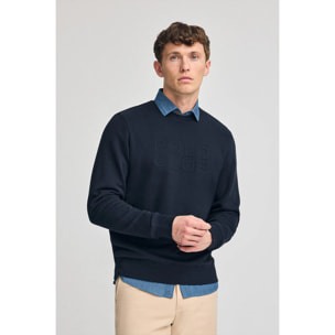Sudadera holgada Iconic azul marino con logo en relieve