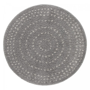 Tapis salon RADI 4 Beige 160x160 rond en polypropylène doux et soyeux