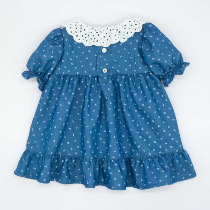 VESTIDO DENIM FLOR BLANCA