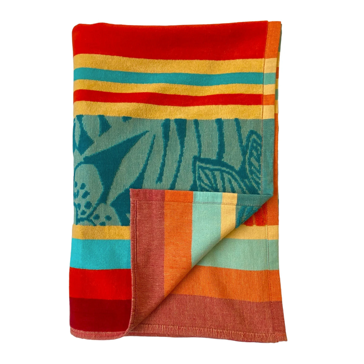 Serviette de plage éponge velours Jacquard ciselée Zebrina 90x170 340g/m²