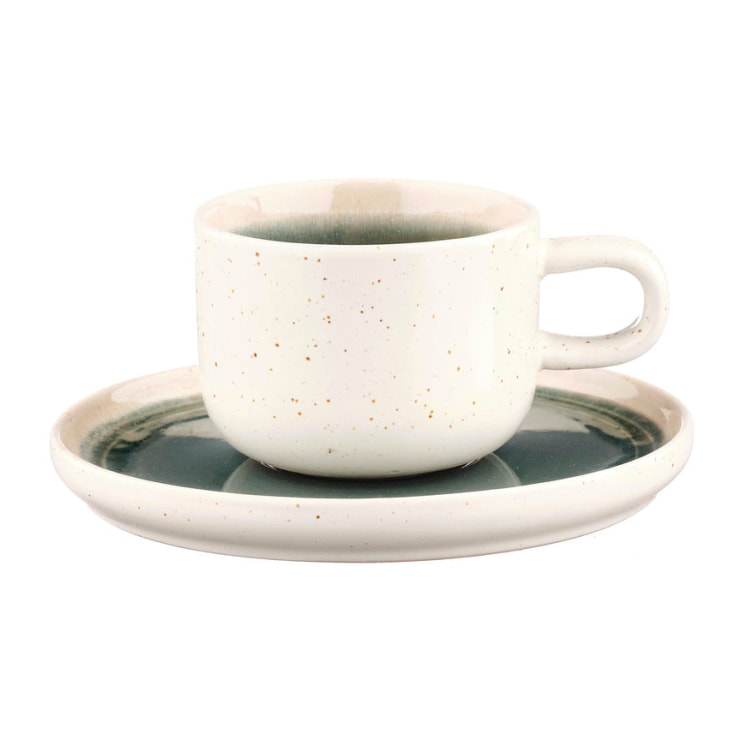 Tasse 20cl et soucoupe Ø15cm OXYGEN - 12 pièces - Vert de gris