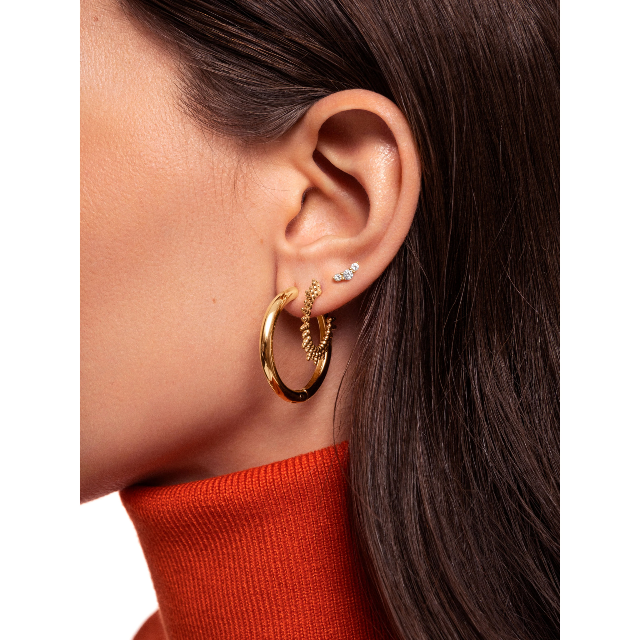 Orecchino Singolo Freesia Spark Argento Placcato Oro