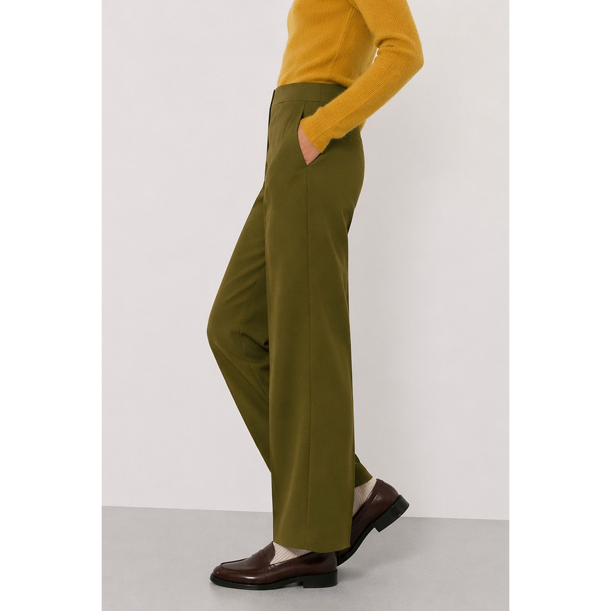 Kocca - Pantaloni da donna a vita alta e gamba larga in viscosa Donna