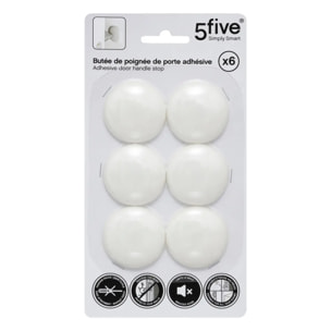 Lot de 6 butées de poignée de porte adhésive