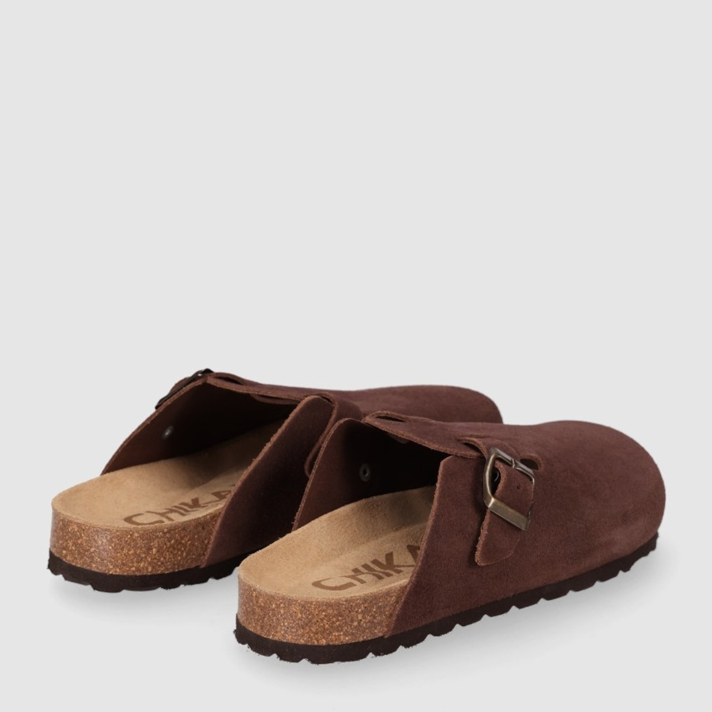 Sandalias de Serraje - Marron - Tacón: Bajo