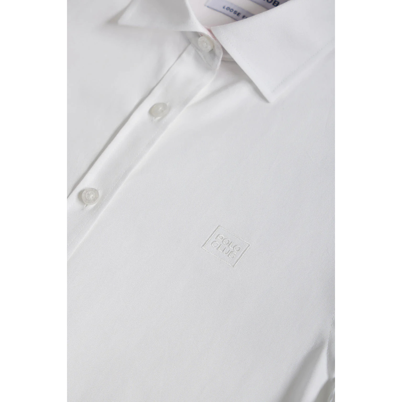 Camisa oxford blanca con logo bordado