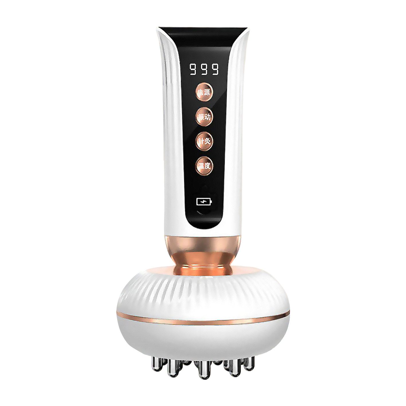 Masajeador corporal EMS + vibración con 9 intensidades y 9 niveles de temperatura.