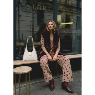 Pantaloni in jacquard di mucca