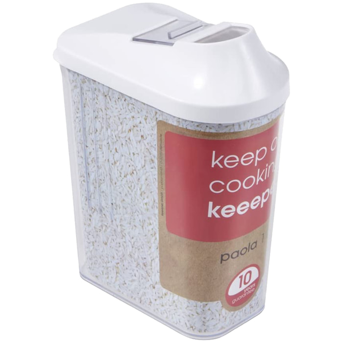 Dispensador de cereales color blanco