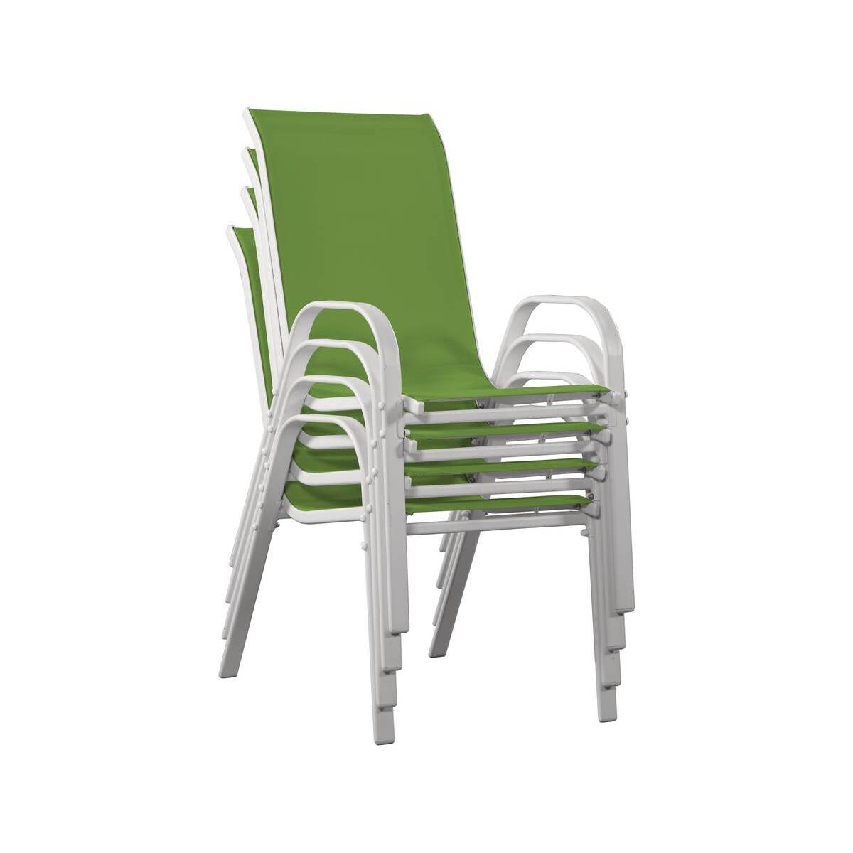 Fauteuil jardin Textilène "Cordoba" - Phoenix - Vert - Lot de 4