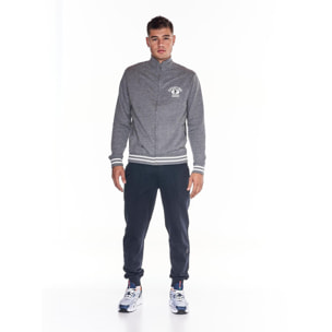Chándal universitario con cremallera completa y cuello alto para hombre