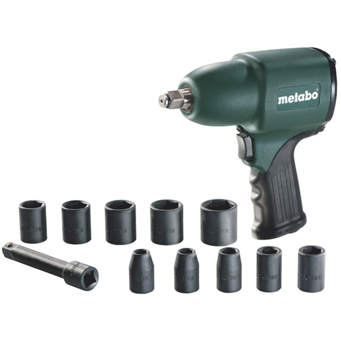 Boulonneuse à choc à air comprimé METABO DSSW 360 set 1/2' + 10 clés à douilles - 6.04118.50