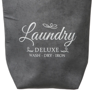 Panier à linge velours "Trio" gris anthracite