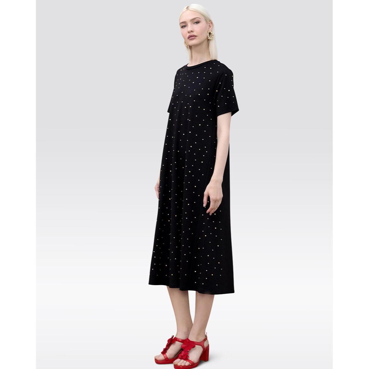 Abito a maniche corte con borchie