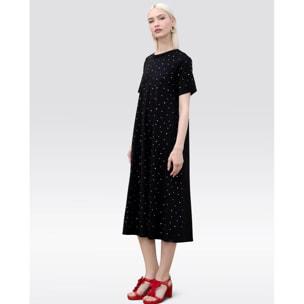 Abito a maniche corte con borchie